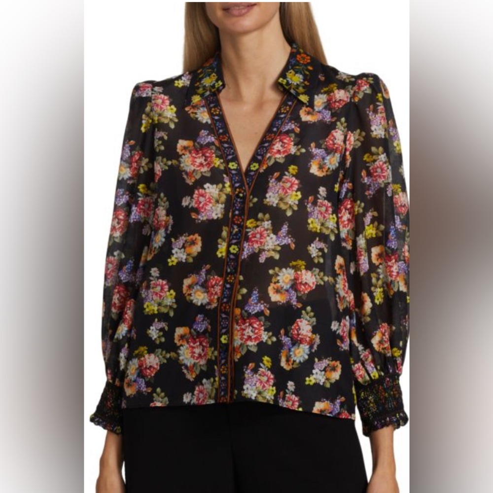 Alice + Olivia Silk and Cotton Blouse